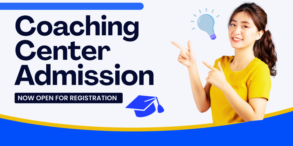 blue and yellow modern coaching centre admission banner landscape